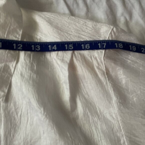 Diane Von Furstenberg White Textured Short-Sleeve Button-Up Shirt Size 14 Womens - Picture 5 of 8